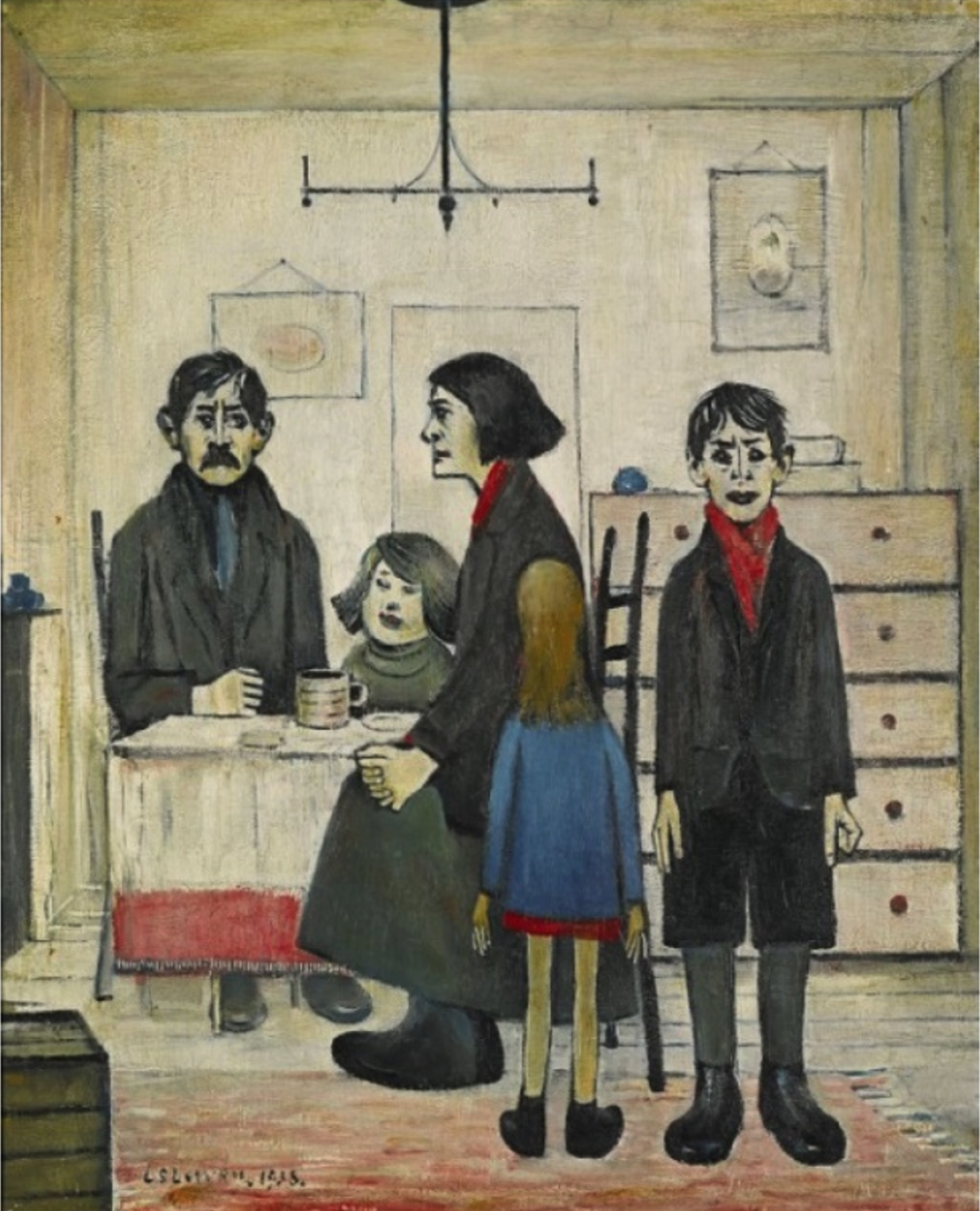 Family Group (1938) by Laurence Stephen Lowry (1887 - 1976), English artist.