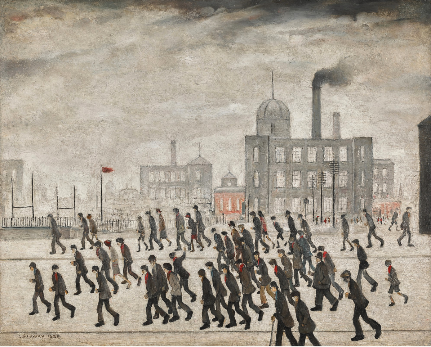 Going to the Match (1928) by Laurence Stephen Lowry (1887 - 1976), English artist.