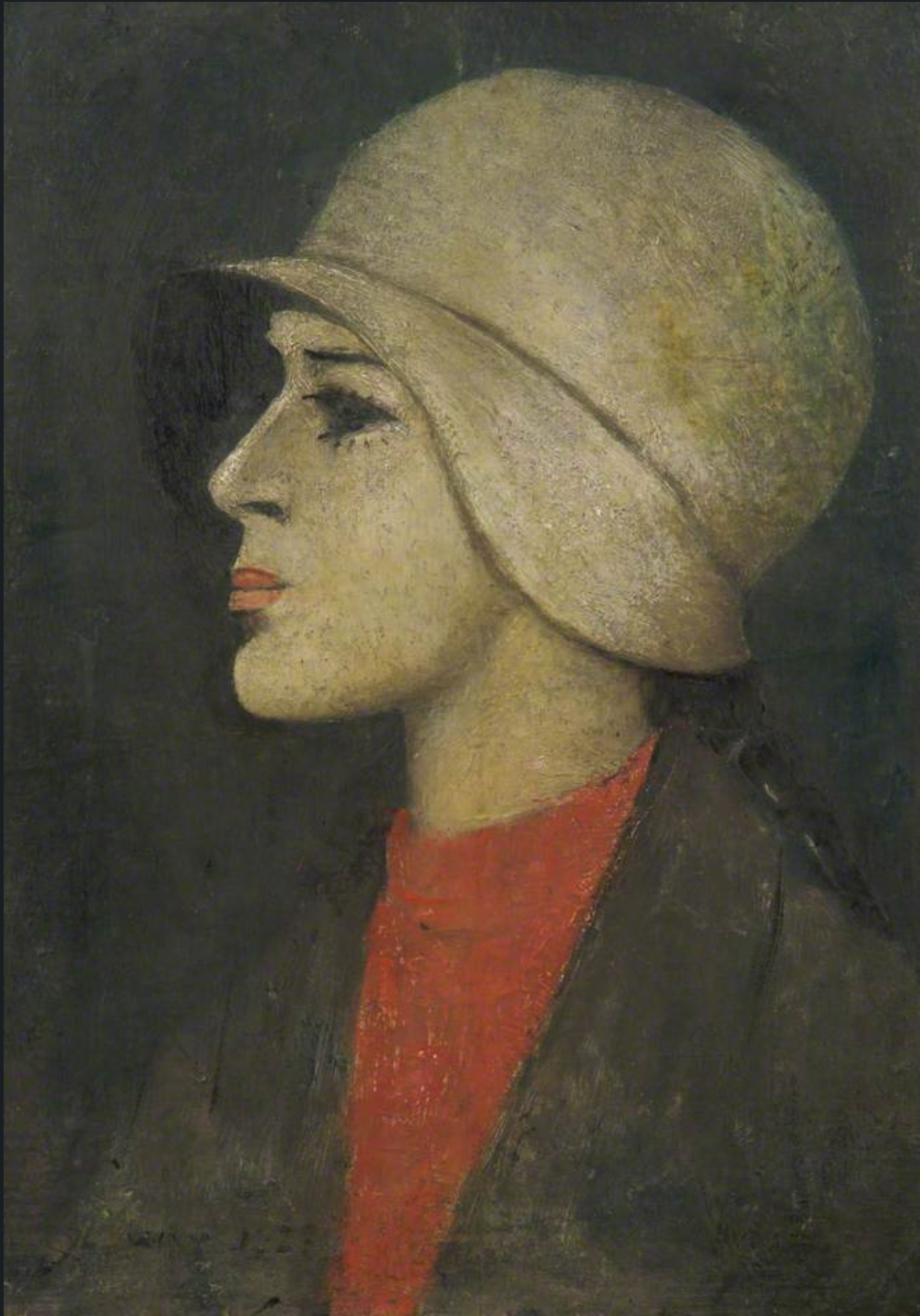 Girl in a Cloche Hat (1927) by Laurence Stephen Lowry (1887 - 1976), English artist.