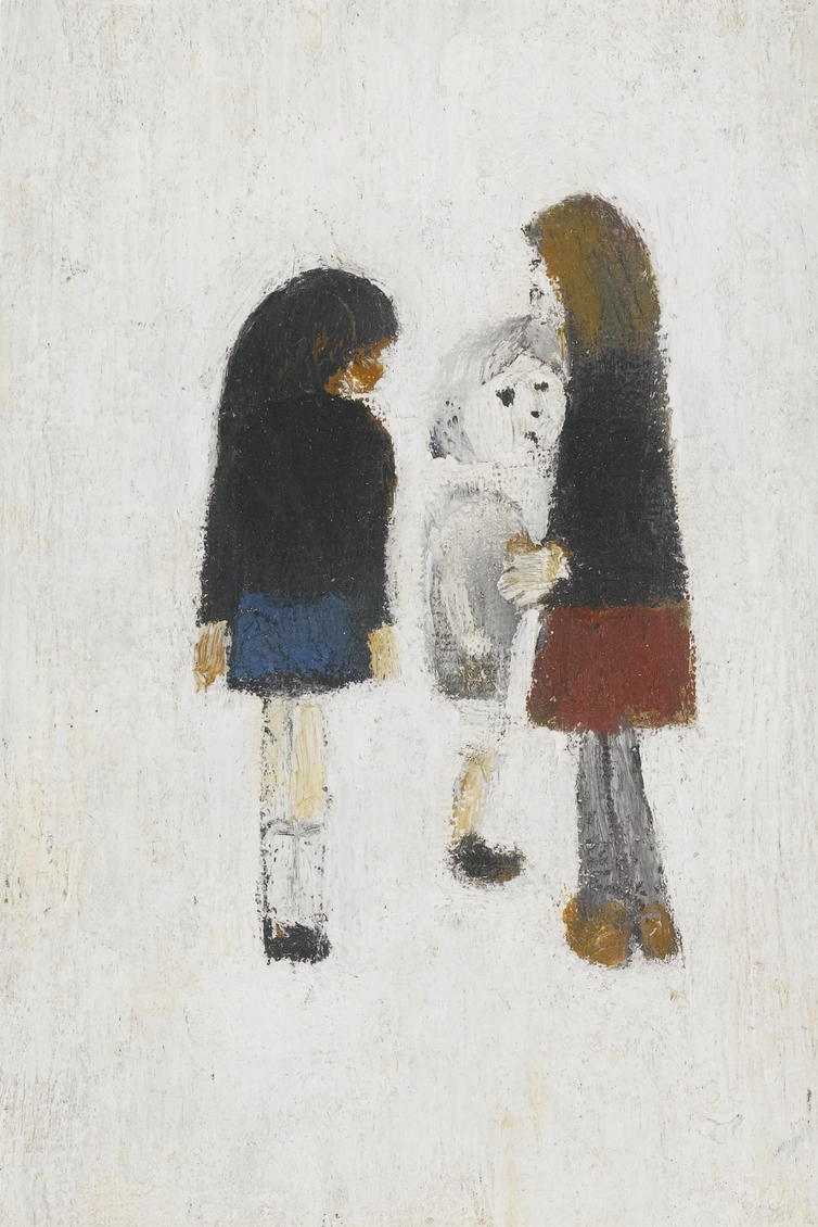Three Children (date unknown) by Laurence Stephen Lowry (1887 - 1976), English artist.