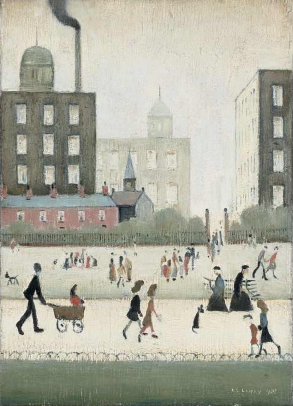 Sunday in the Park, Manchester (1959) by Laurence Stephen Lowry (1887 - 1976), English artist.