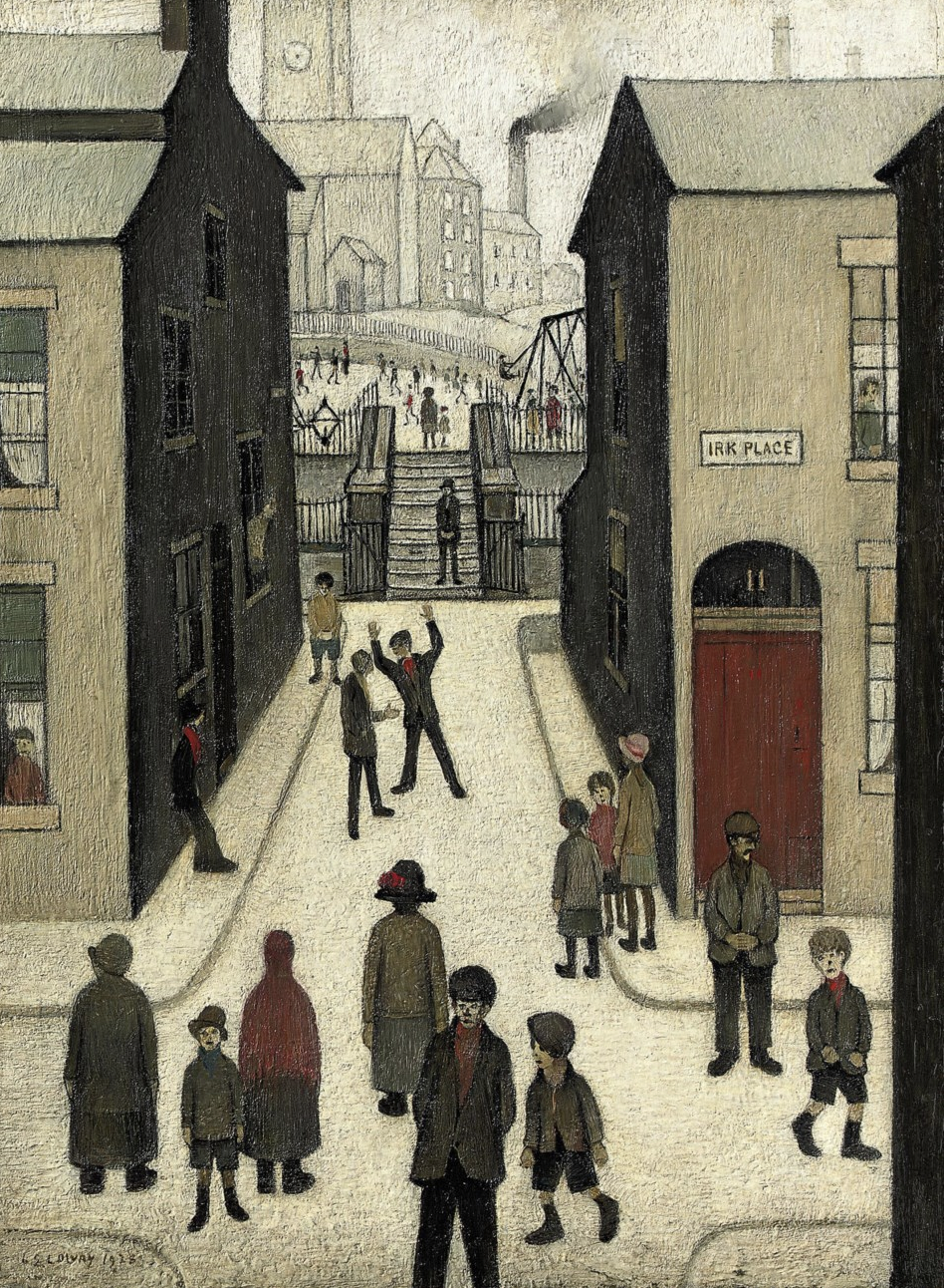 The Steps, Irk Place (1928) by Laurence Stephen Lowry (1887 - 1976), English artist.