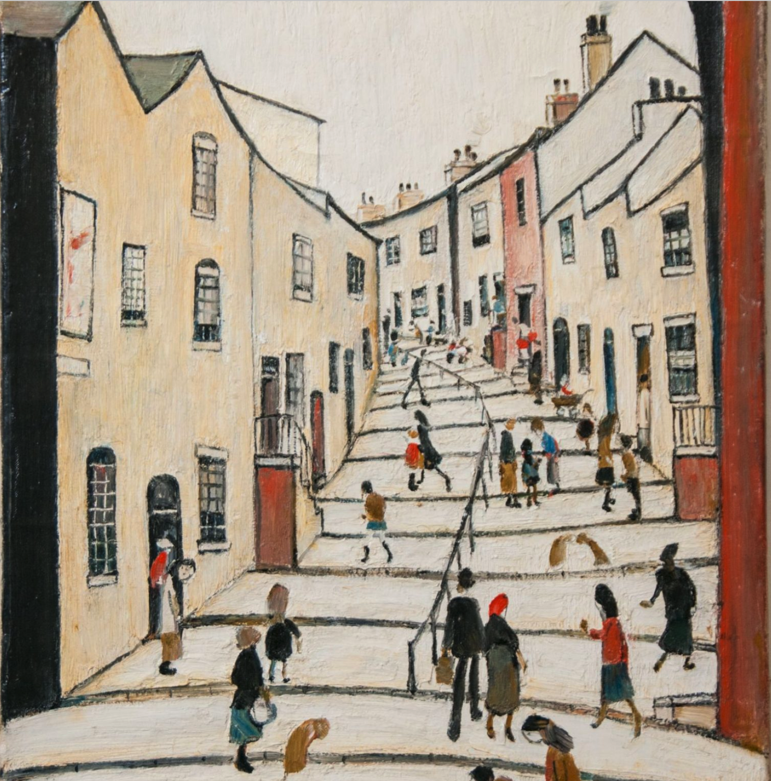 The Street with Many Steps (1961) by Laurence Stephen Lowry (1887 - 1976), English artist.
