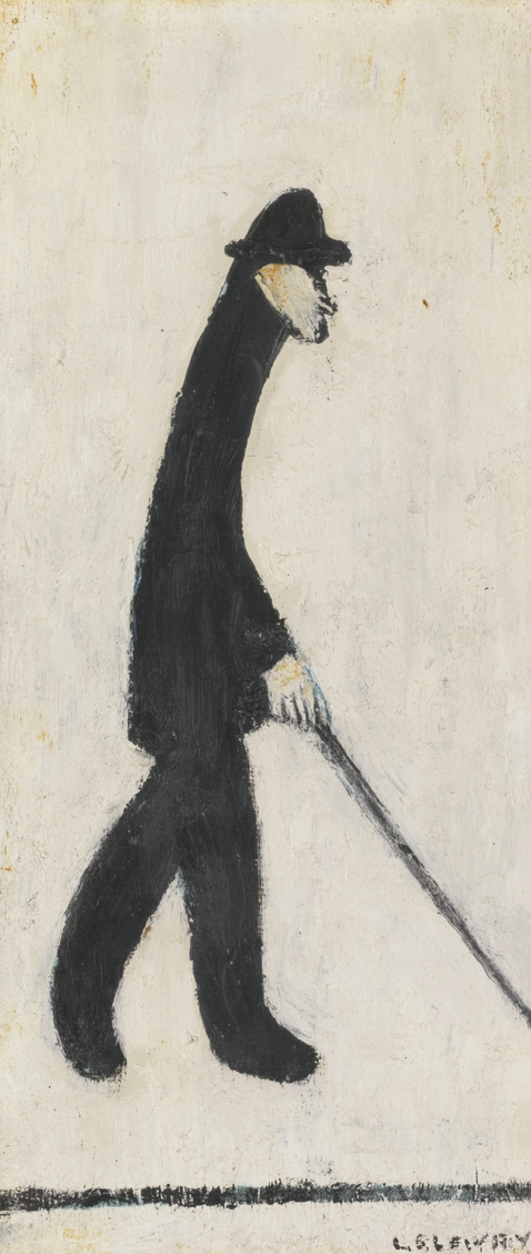 Man with a Stick (1960) by Laurence Stephen Lowry (1887 - 1976), English artist.
