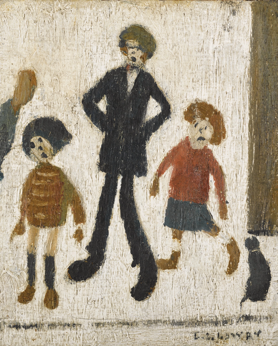 People (unknown) by Laurence Stephen Lowry (1887 - 1976), English artist.