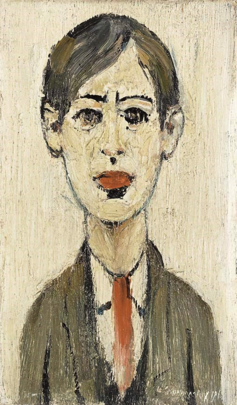 Portrait of a young man (1961) by Laurence Stephen Lowry (1887 - 1976), English artist.