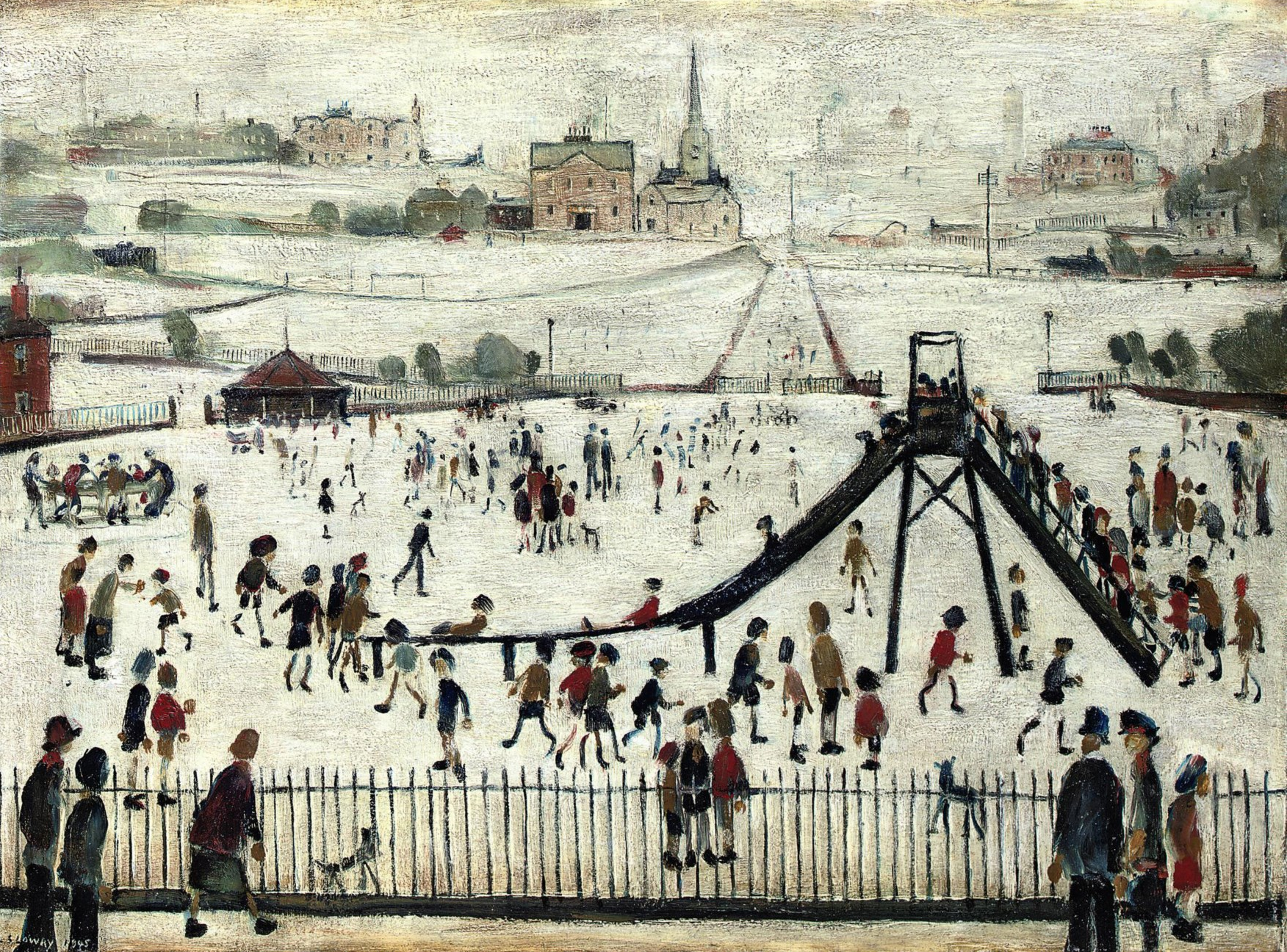 The Playground (1945) by Laurence Stephen Lowry (1887 - 1976), English artist.