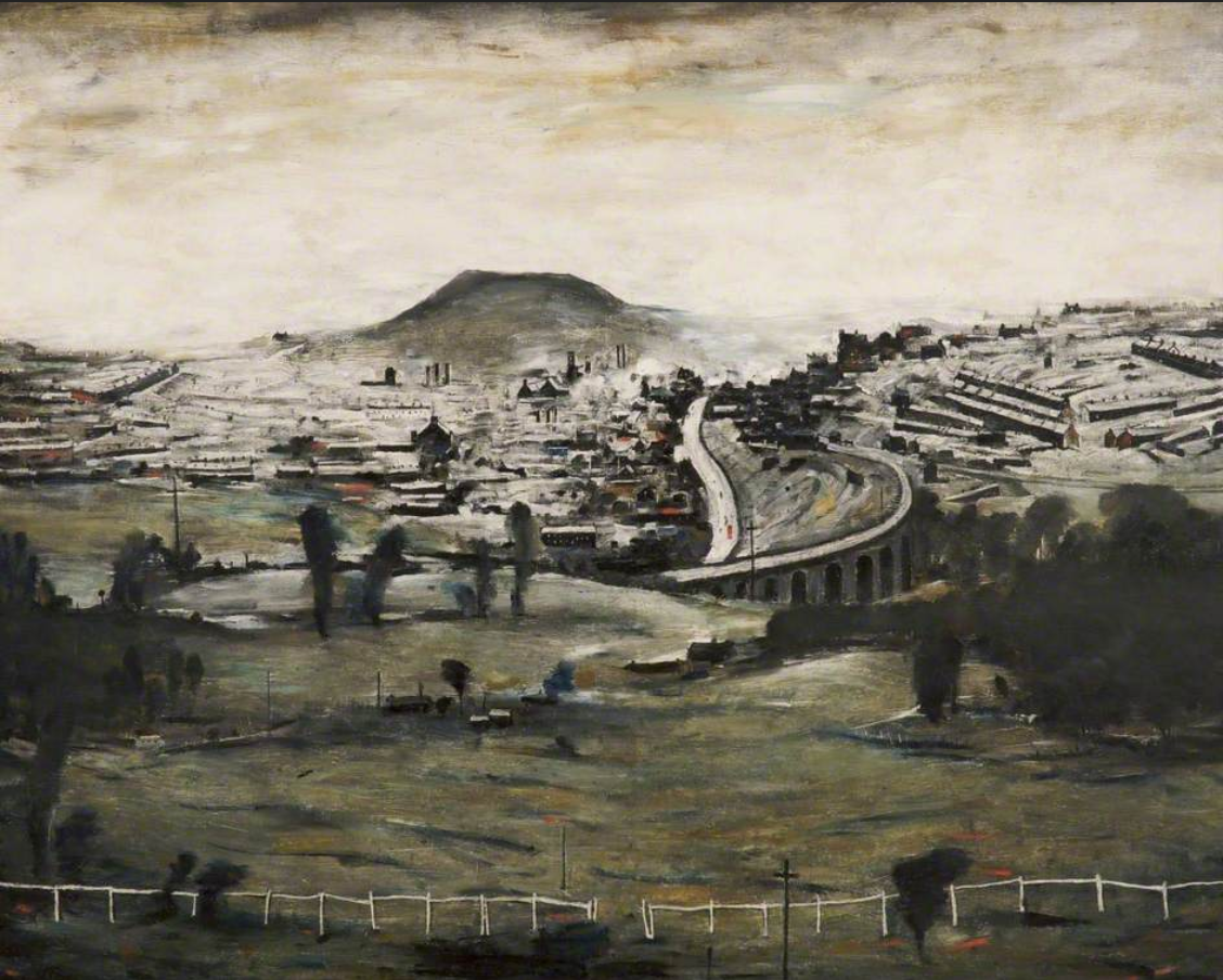 Bargoed (1965) by Laurence Stephen Lowry (1887 - 1976), English artist.