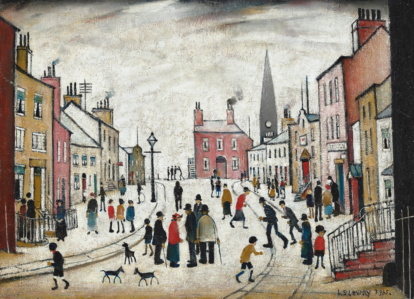 The Village Street (1935) by Laurence Stephen Lowry (1887 - 1976), English artist.