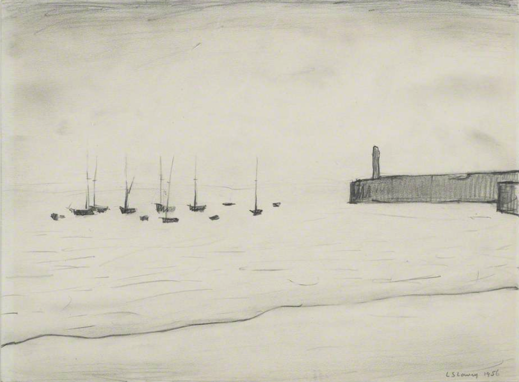 Boats (1956) by Laurence Stephen Lowry (1887 - 1976), English artist.