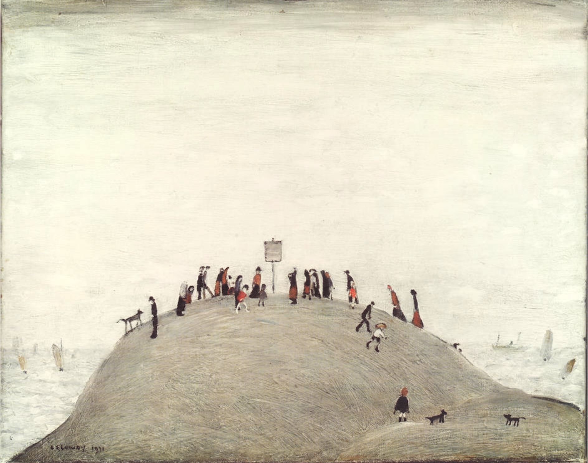The Notice Board (1975) by Laurence Stephen Lowry (1887 - 1976), English artist.