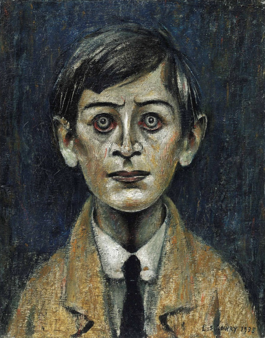 Boy in a Yellow Jacket (1935) by Laurence Stephen Lowry (1887 - 1976), English artist.