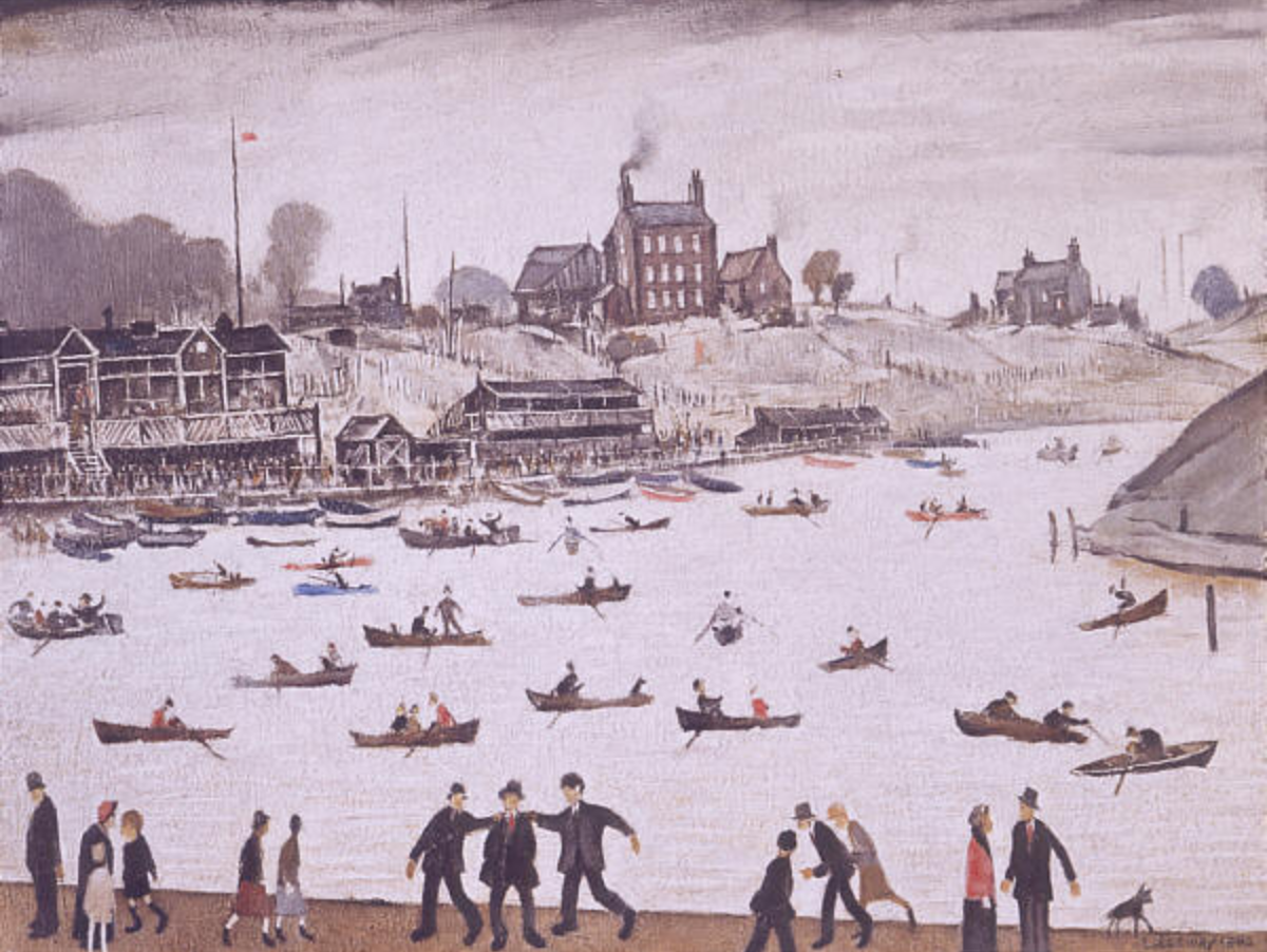 Crime Lake (1971) by Laurence Stephen Lowry (1887 - 1976), English artist.