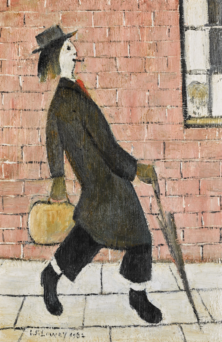 Father going Home (1962) by Laurence Stephen Lowry (1887 - 1976), English artist.