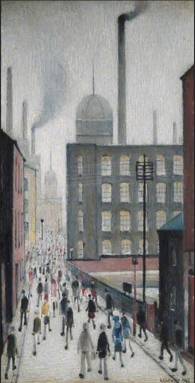 Monday Morning (1946) by Laurence Stephen Lowry (1887 - 1976), English artist.
