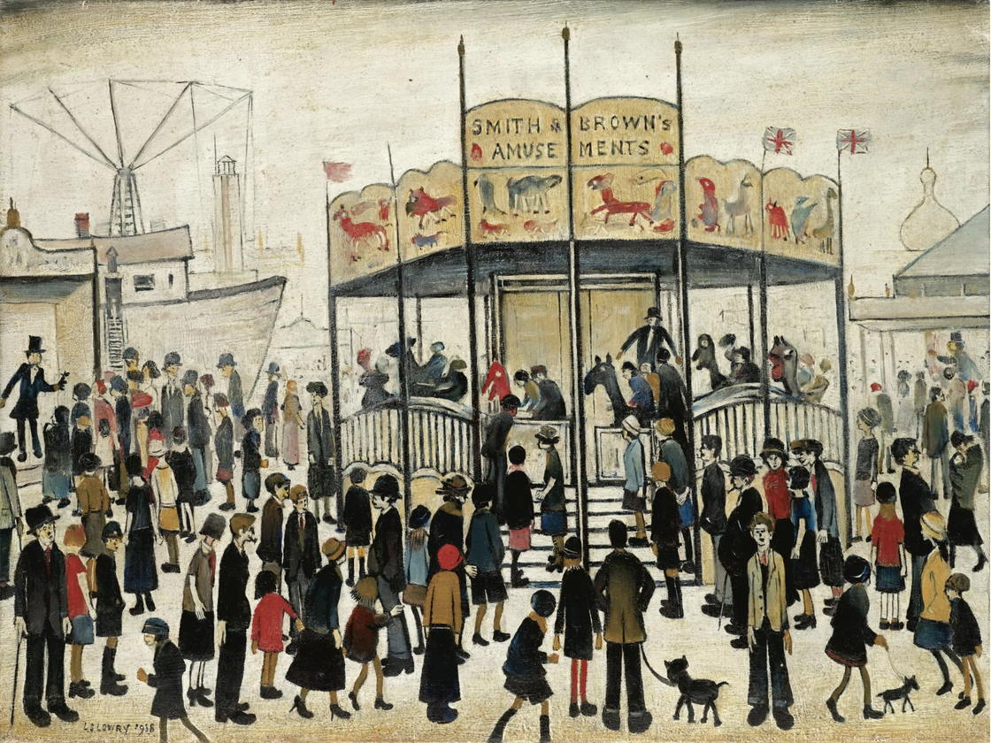 The Fairground (1939) by Laurence Stephen Lowry (1887 - 1976), English artist.