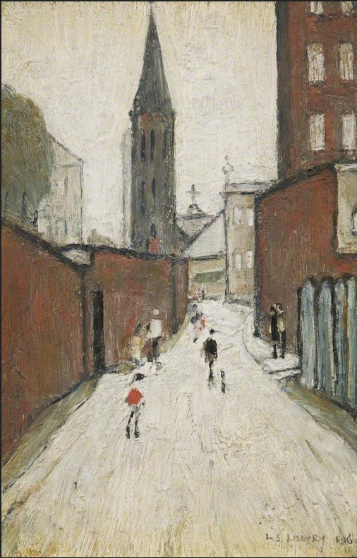 St Mary's Church, Swinton (1960) by Laurence Stephen Lowry (1887 - 1976), English artist.