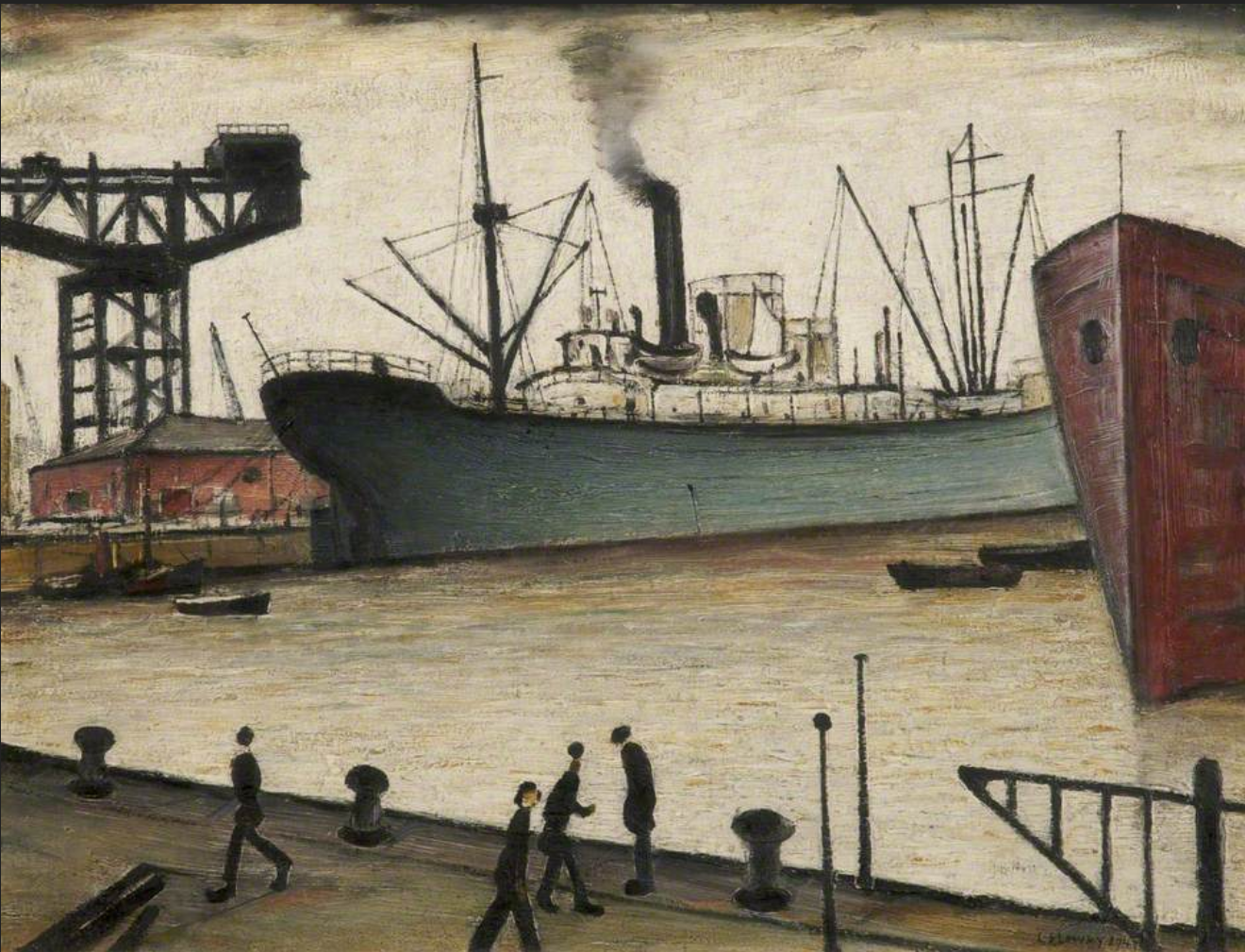 Queen's Dock, Glasgow (1947) by Laurence Stephen Lowry (1887 - 1976), English artist.