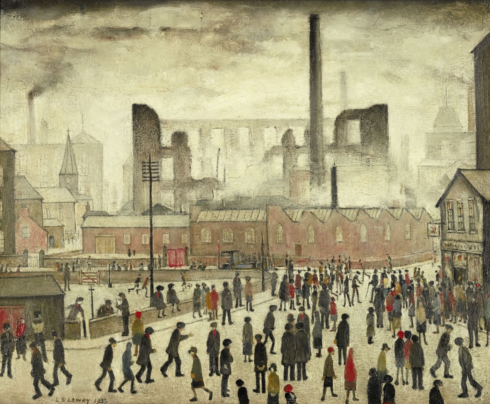 After the Fire (1933) by Laurence Stephen Lowry (1887 - 1976), English artist.