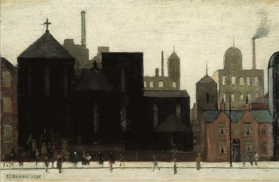 Going to church (1935) by Laurence Stephen Lowry (1887 - 1976), English artist.