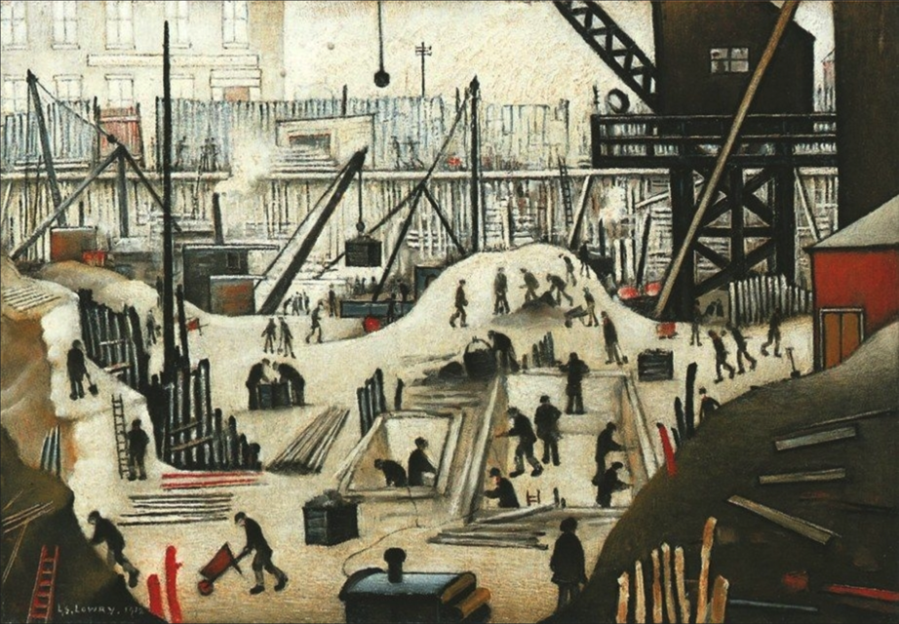 Excavating in Manchester (1932) by Laurence Stephen Lowry (1887 - 1976), English artist.