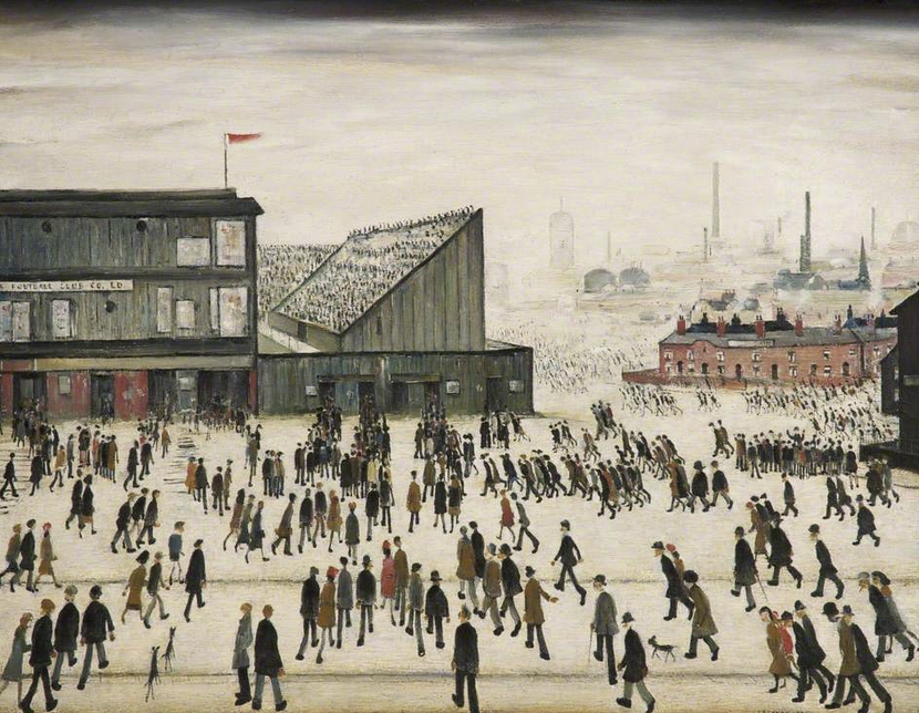 Going to the Match (1953) by Laurence Stephen Lowry (1887 - 1976), English artist.