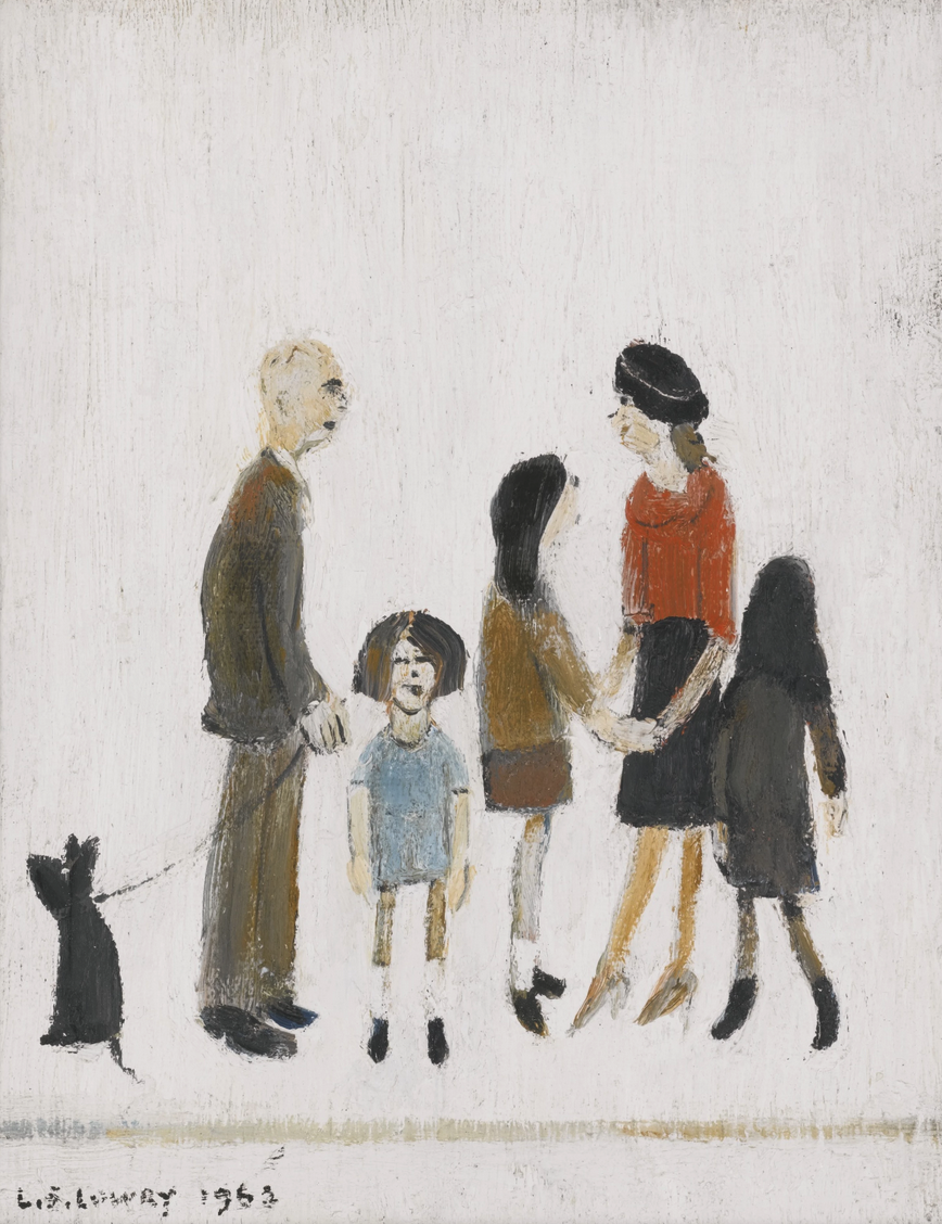 Family Group (1962) by Laurence Stephen Lowry (1887 - 1976), English artist.