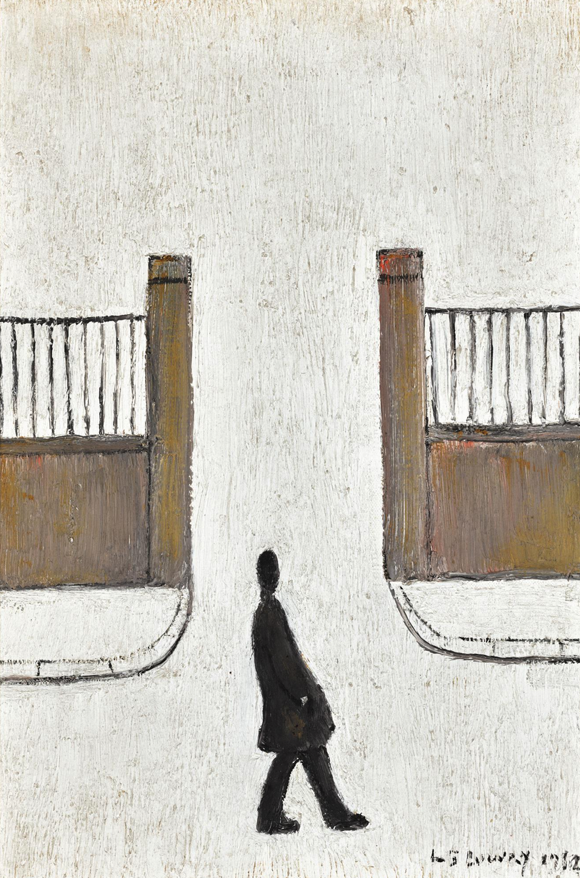 Man Looking at Something (1962) by Laurence Stephen Lowry (1887 - 1976), English artist.