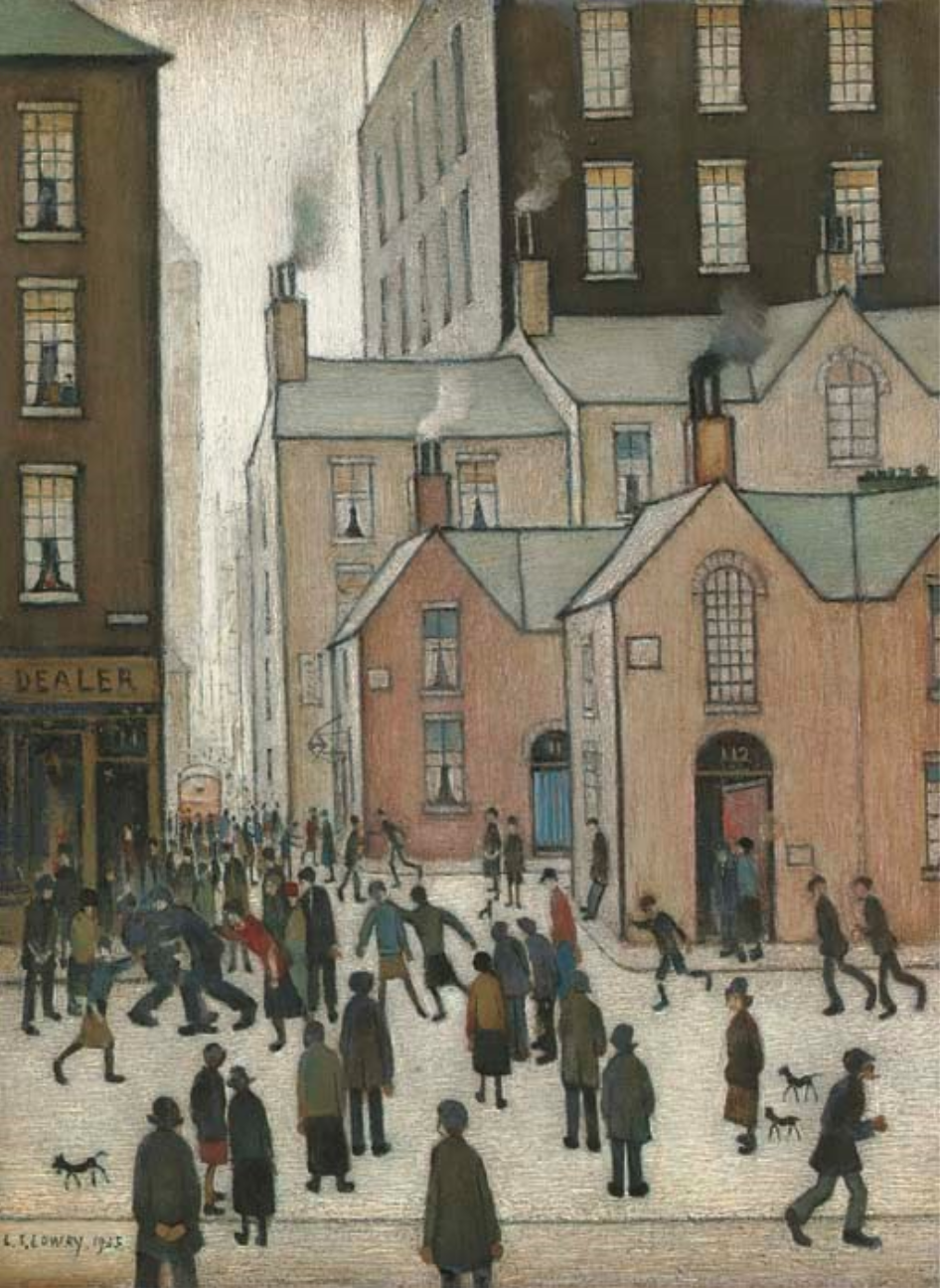 A Quarrel (1935) by Laurence Stephen Lowry (1887 - 1976), English artist.