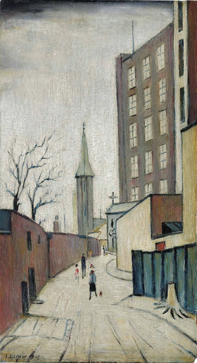Tuesday morning, Pendlebury (1947) by Laurence Stephen Lowry (1887 - 1976), English artist.