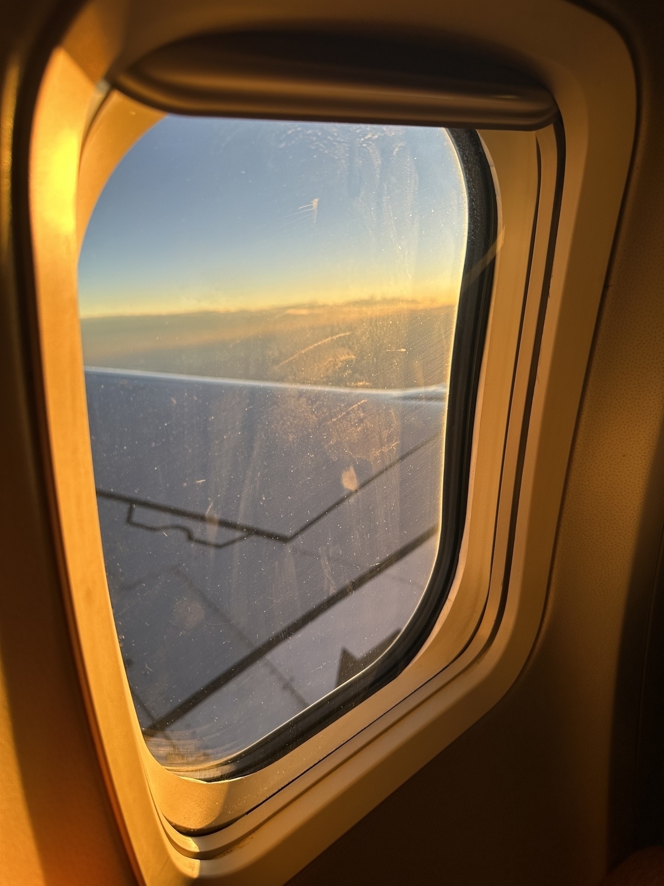 Sunrise airplane view of LA