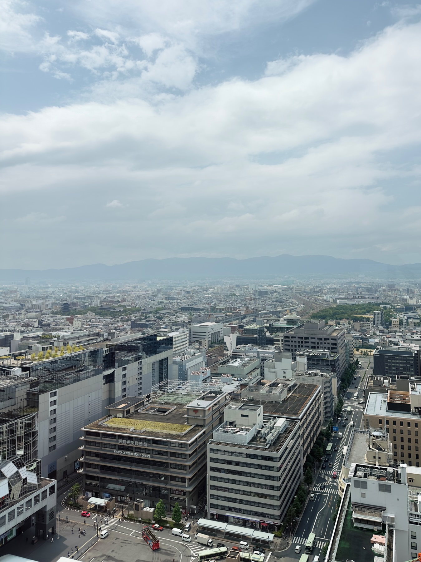 A view of the Kyoto Post Office from Kyoto Tower