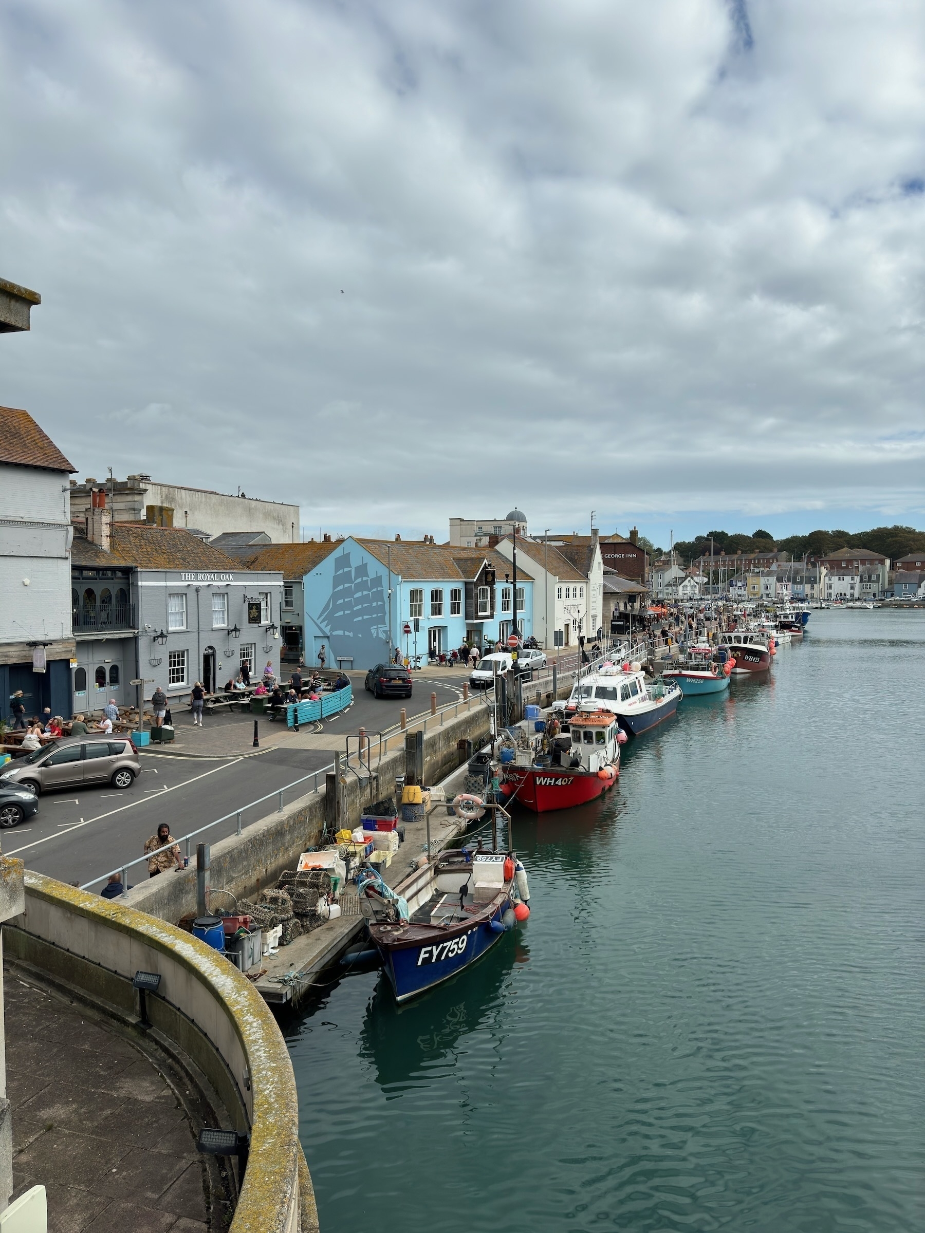 A photo of weymouth Harbour taken from the bridge