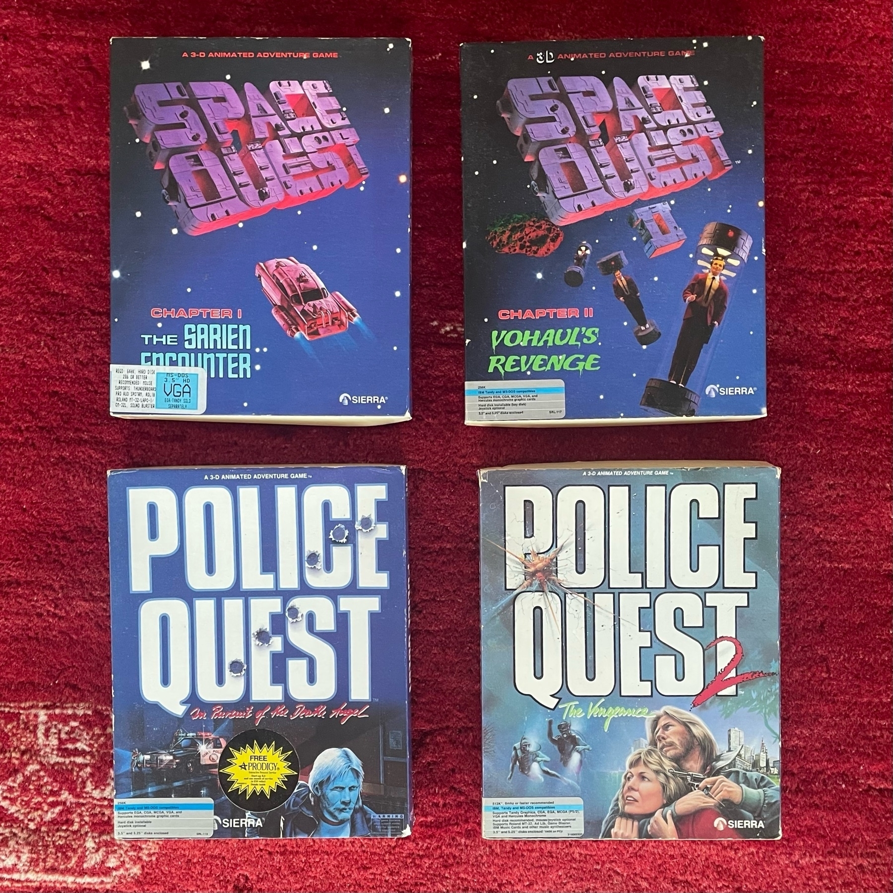 Space Quest, games 1 and 2. Police Quest, games 1 and 2. 