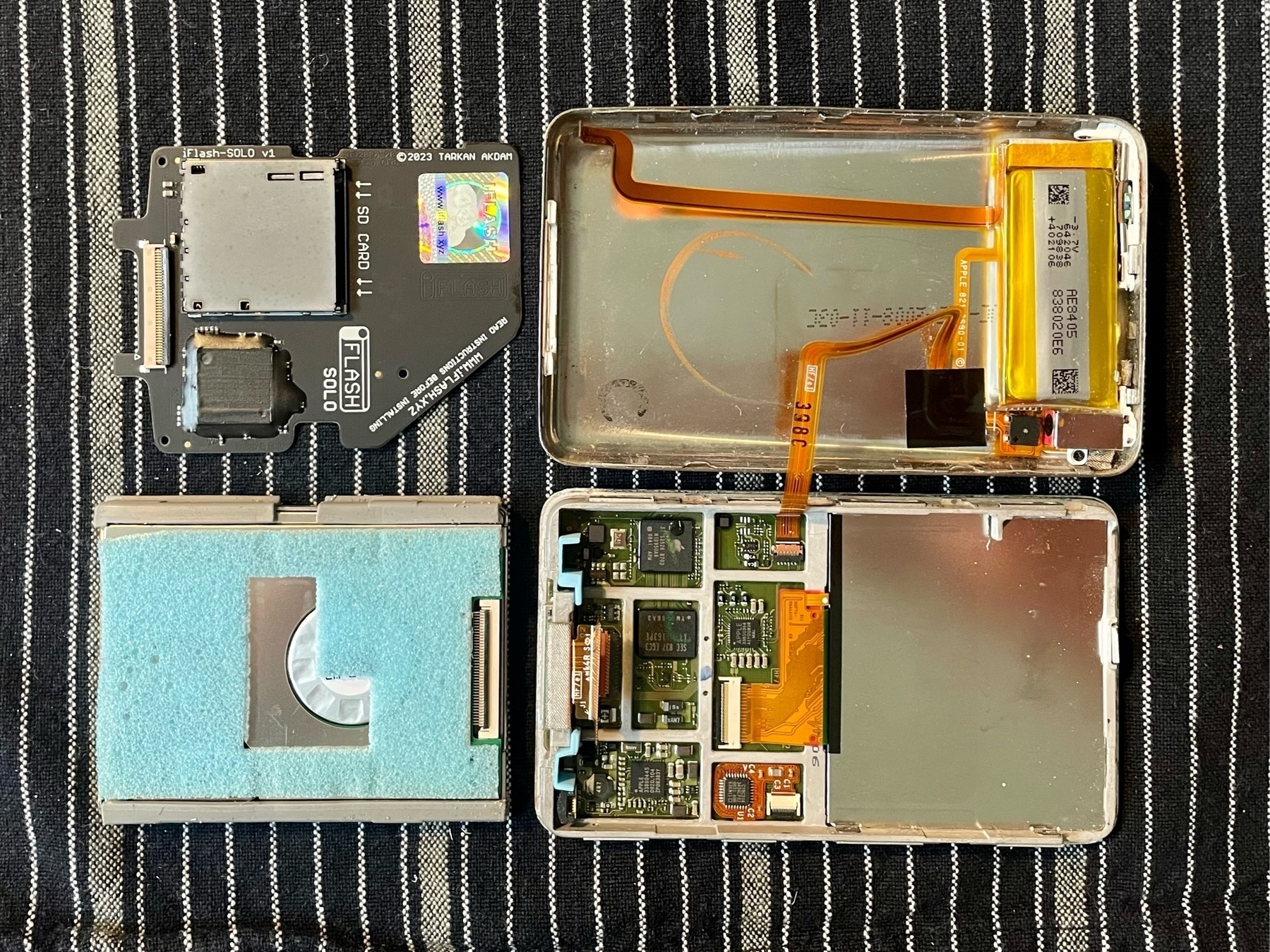 a disassembled ipod classic