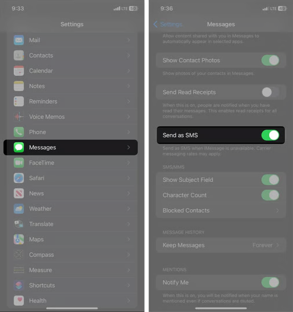 How to send a text message instead of iMessage on iPhone – iGeeksBlog.