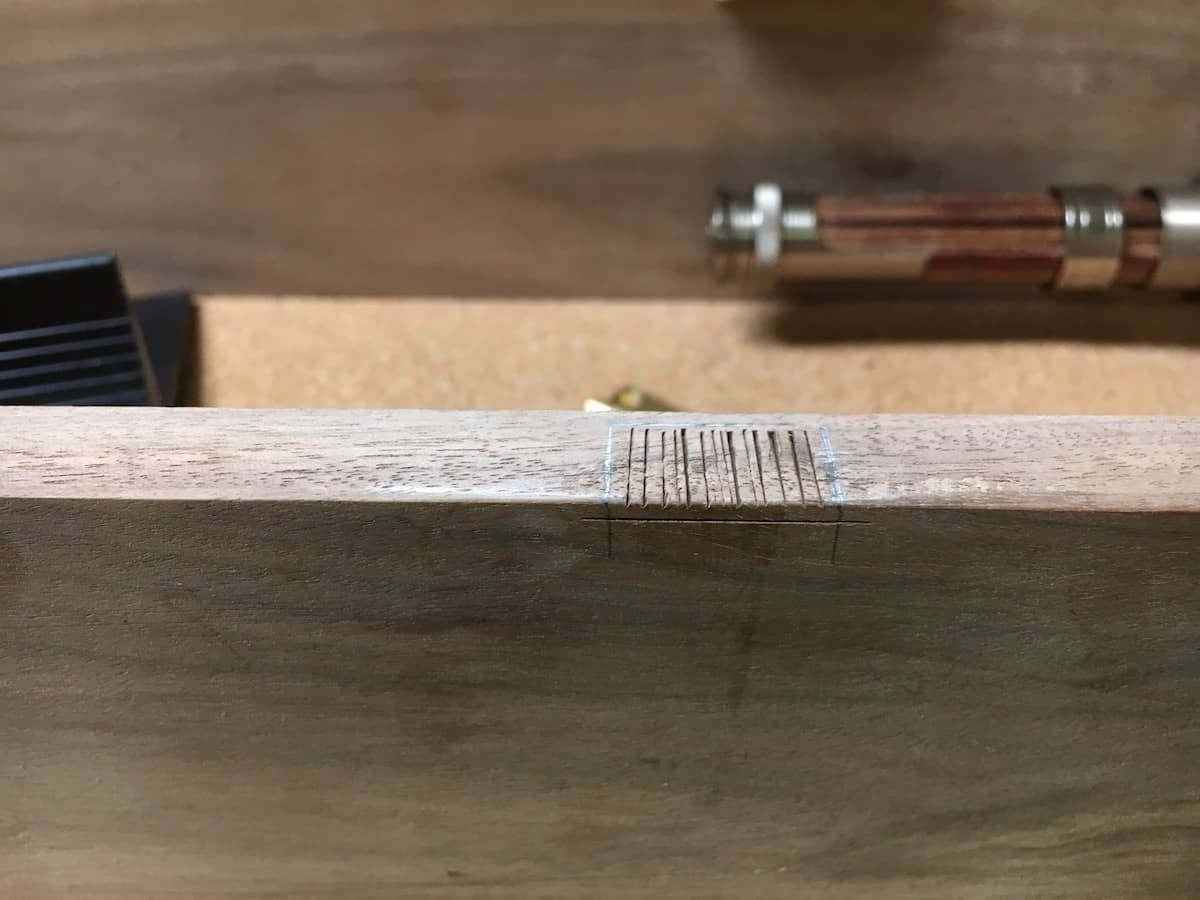 chisel cuts for butt hinge mortise
