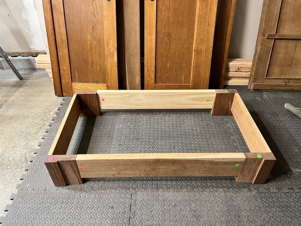 the base frame of the new cabinet