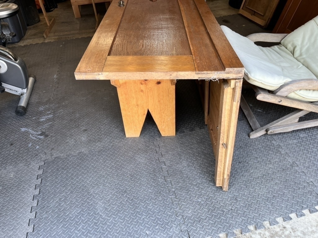 Cabinet side showing the pin and tenon