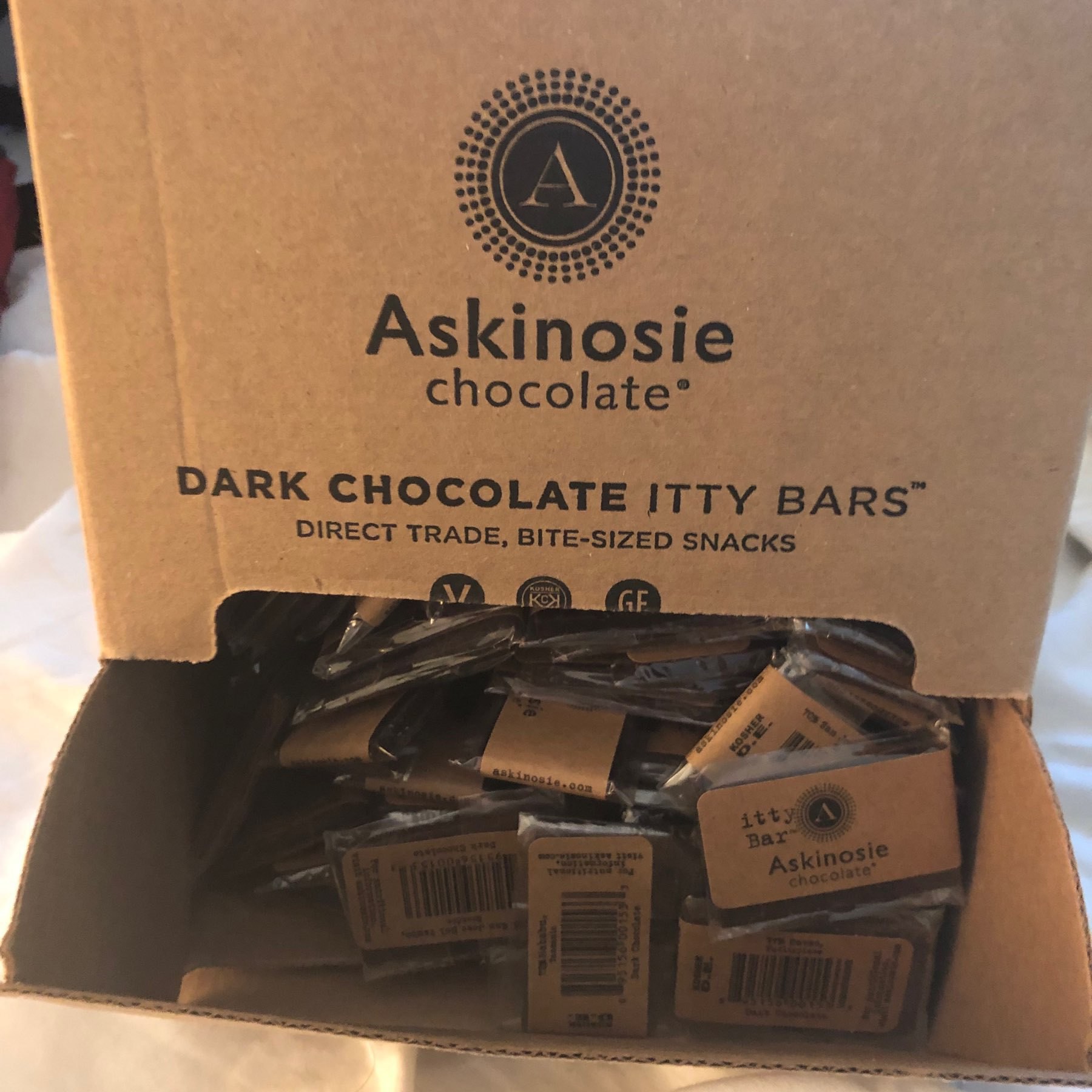 Box of Bite Sized Chocolate Bars.