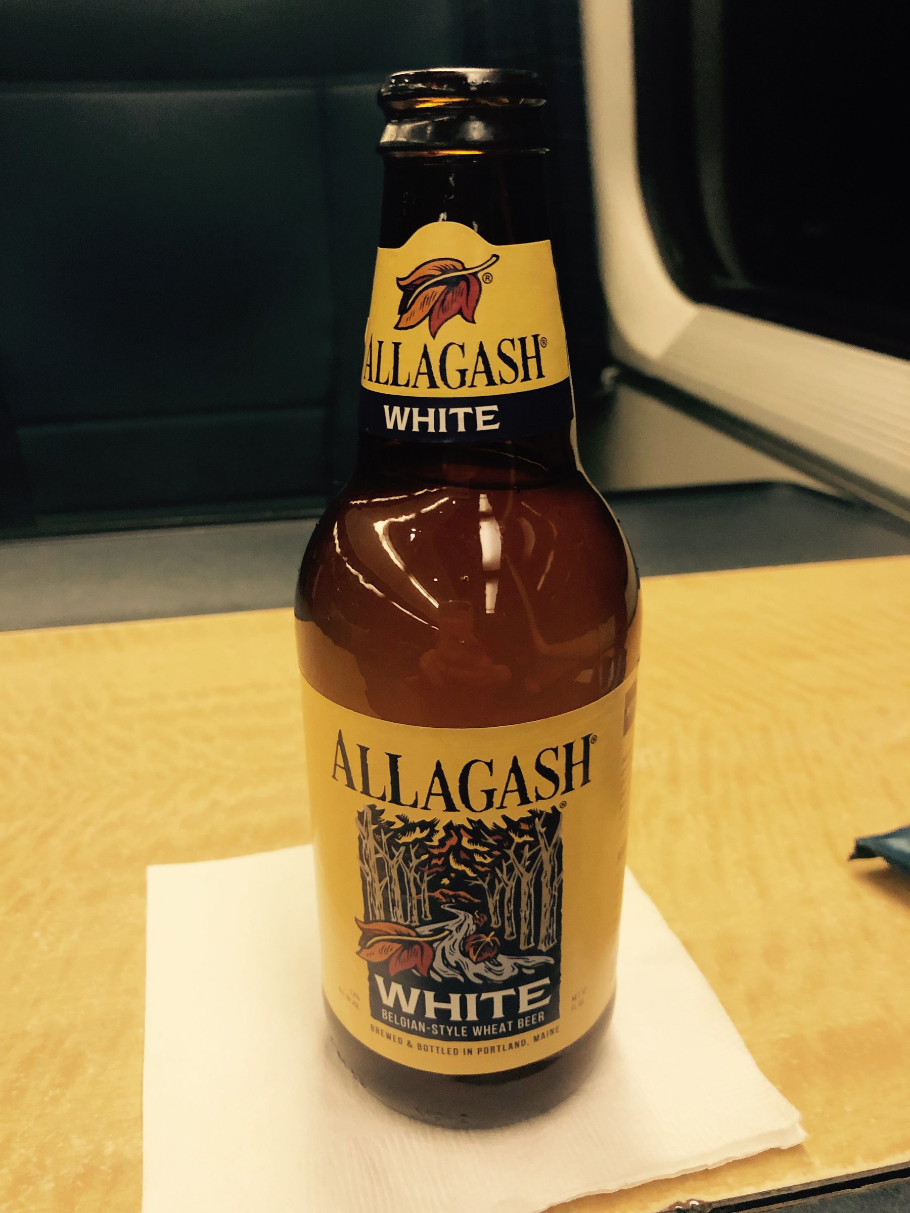 Bottle of Allagash White beer.