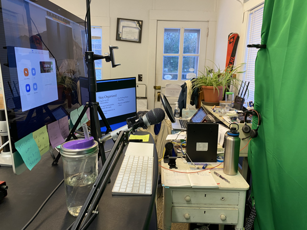 Lisa's Desk as set up for teaching online