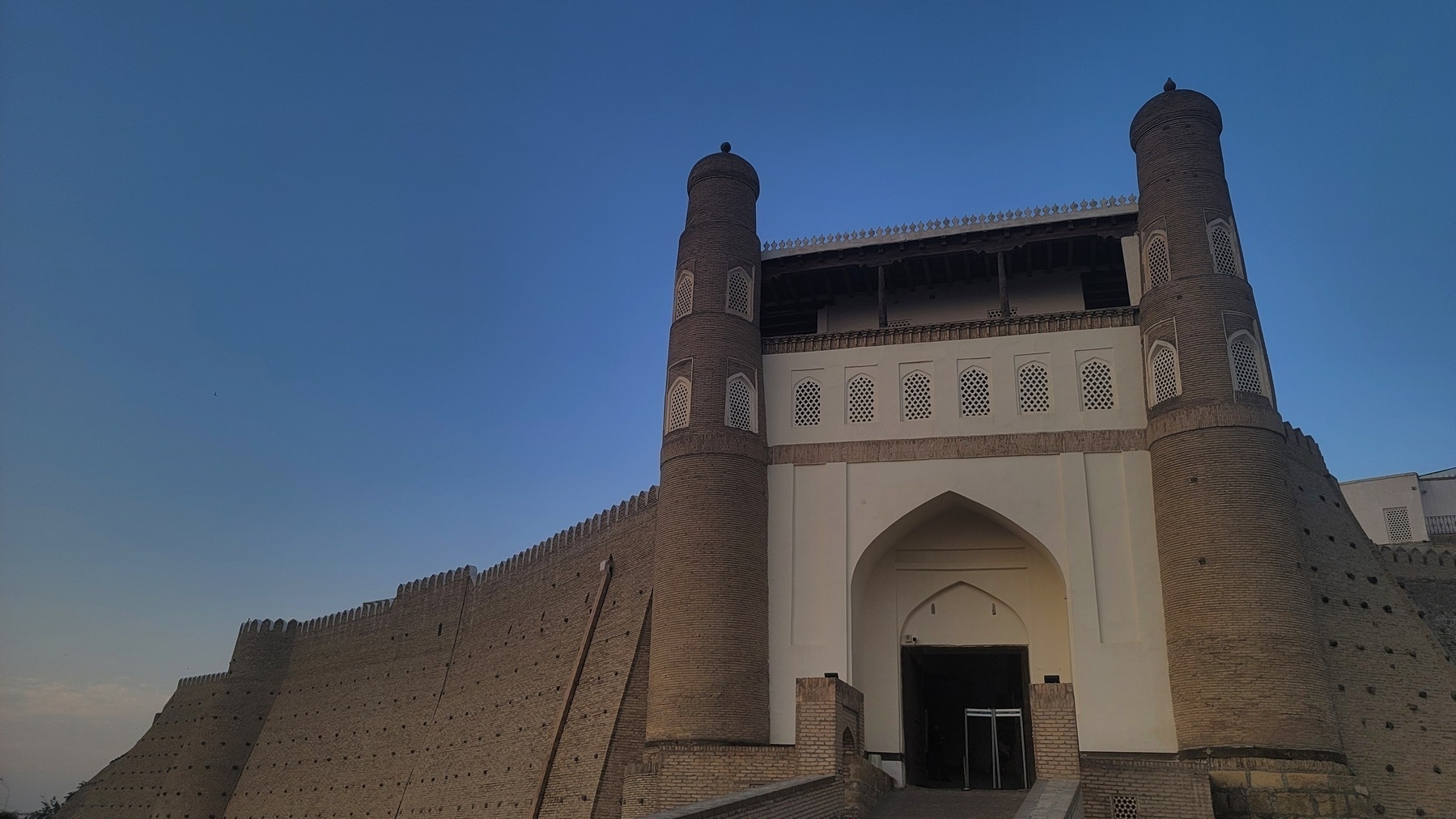 entrance to an old fortress made of brick