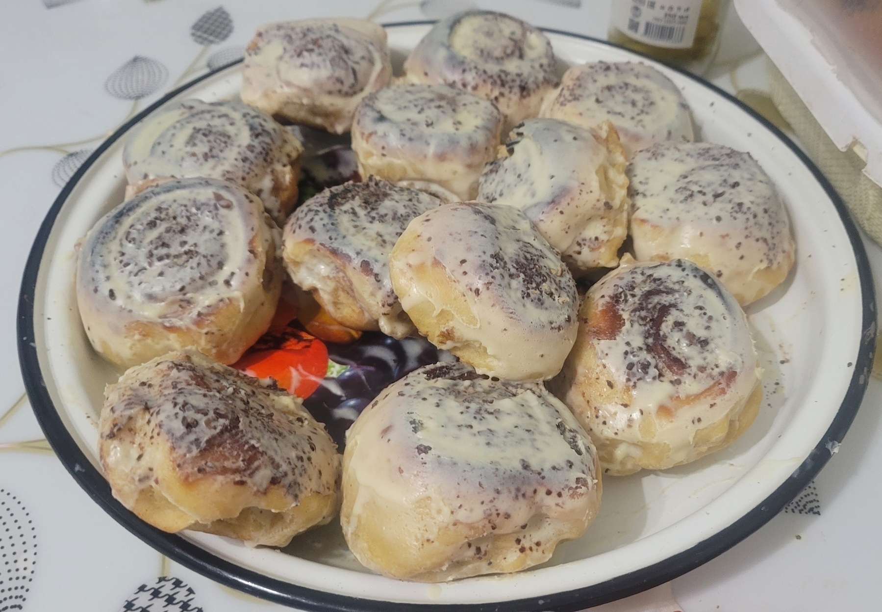 plate of homemade cinnamon rolls