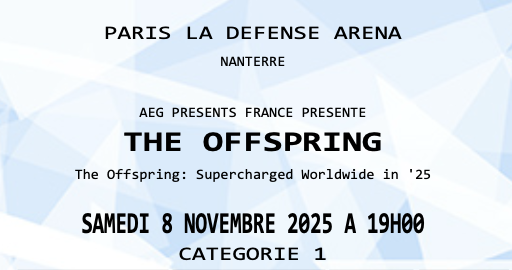 Concert tickets for The Offspring with opening act Simple Plan