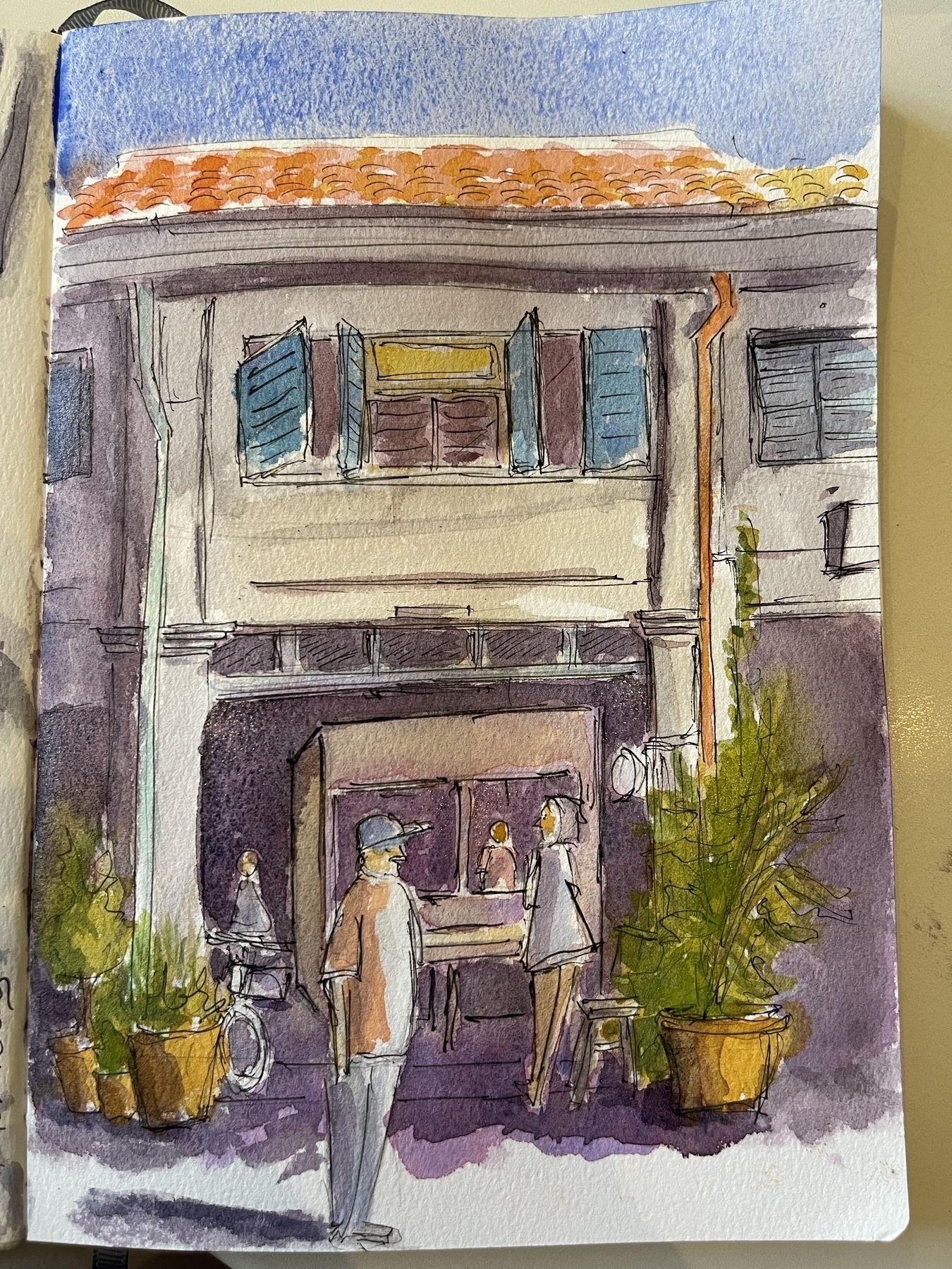 Painting of a shop front in Penang