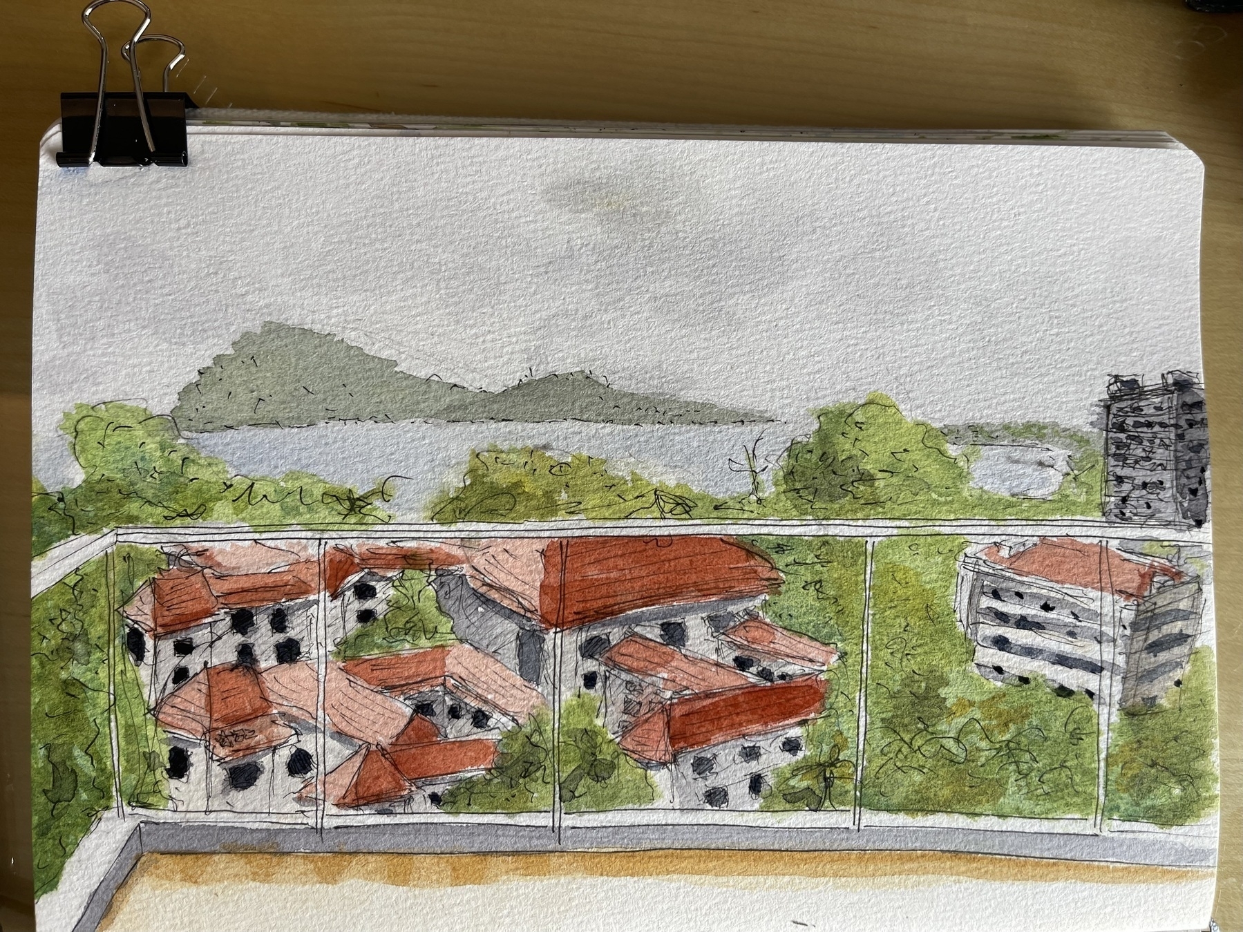 Watercolour of a bay in Langkawi, Malaysia