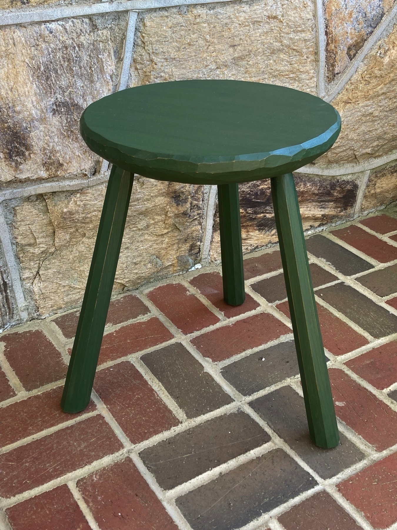 three-legged stool, green