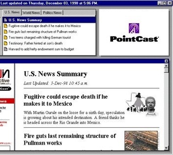 image of PointCast UI circa late 1990s