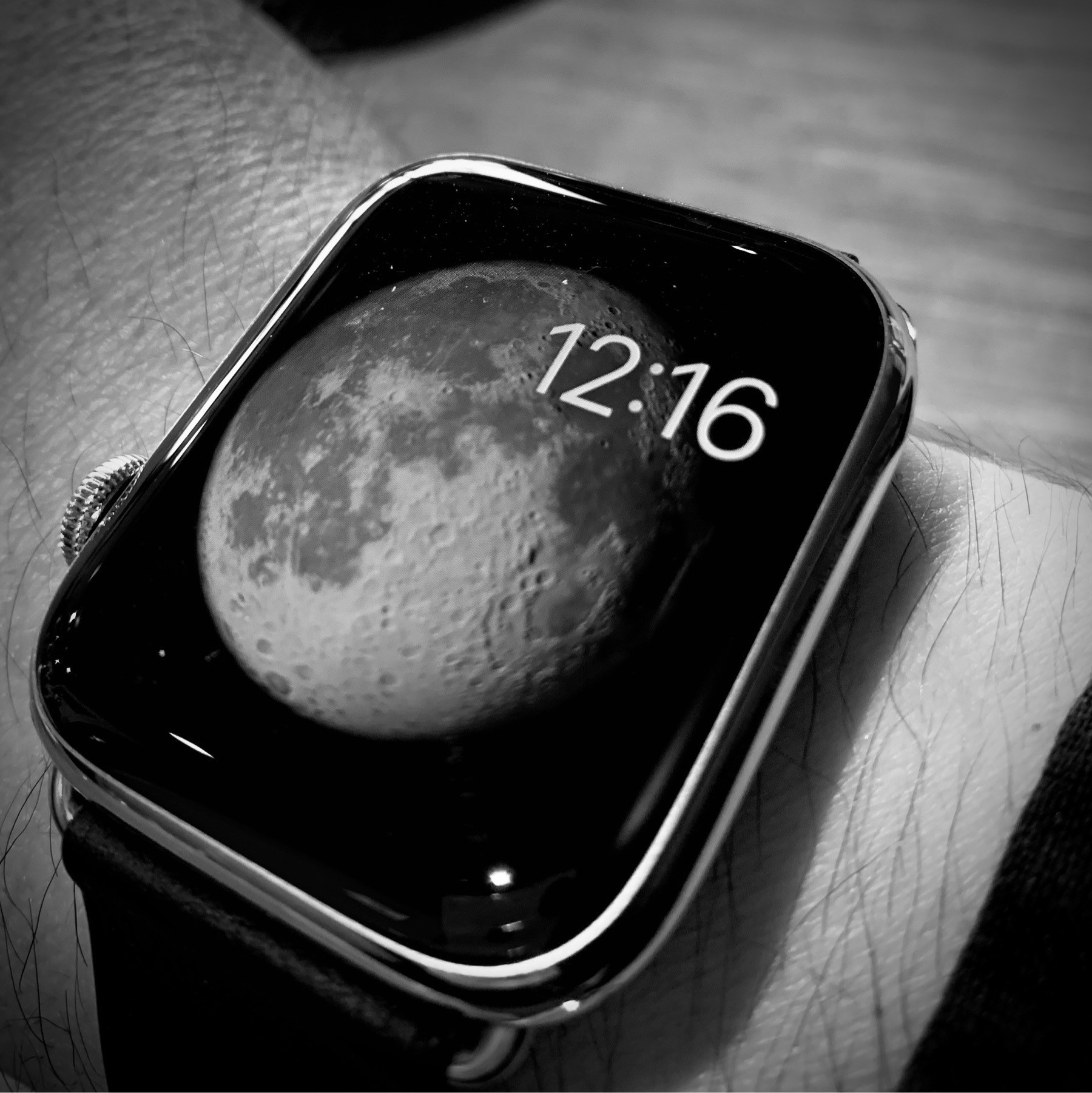 Apple Watch with Moon watch face.